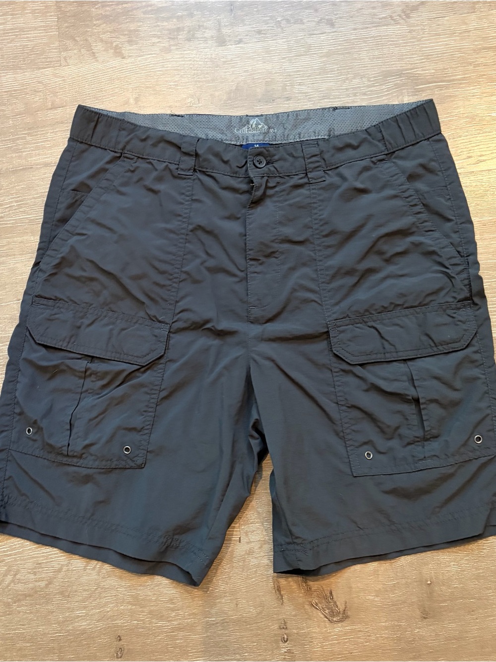 Croft & Barrow nylon hiking cargo shorts multiple utility pockets Sz 34